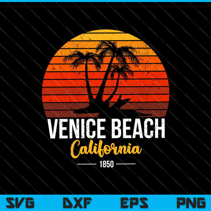 Venice Beach Californië 1850 SVG PNG snijden afdrukbare bestanden