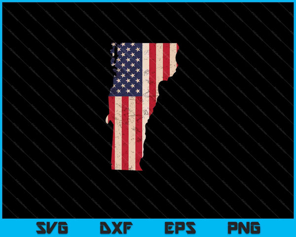 Vermont Bandera Americana Vintage SVG PNG Cortando Archivos Imprimibles