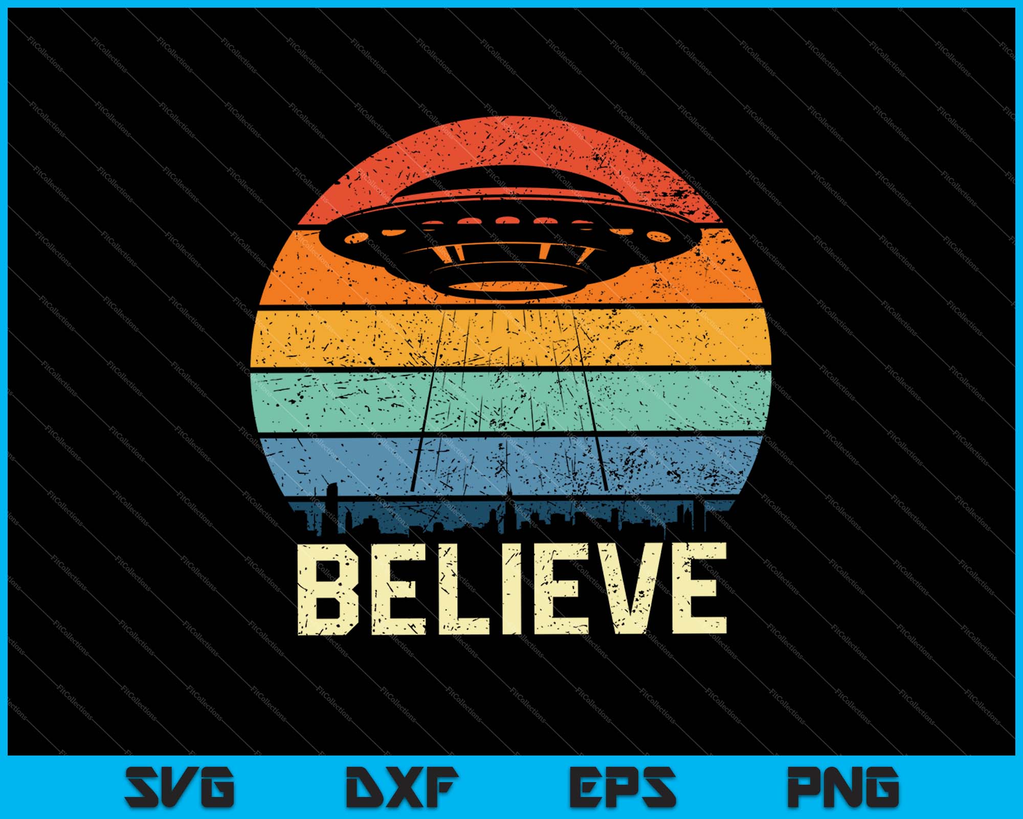 Alien UFO 'Believe' Peace Sign Vinyl Decal – Space Themed Car Laptop Sticker