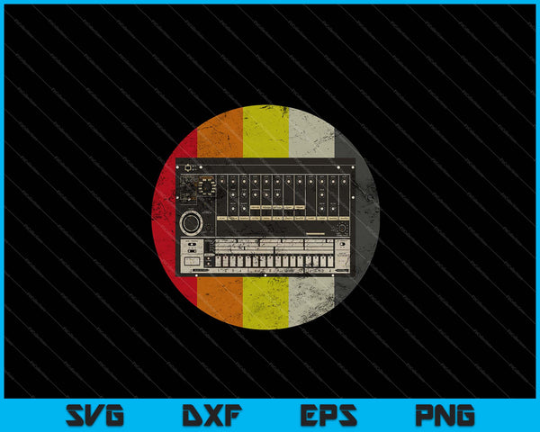 Vintage Analog Drum Machine Retro Synth Studio SVG PNG Cutting Printable Files