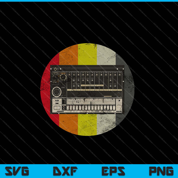 Vintage analoge drummachine Retro Synth Studio SVG PNG snijden afdrukbare bestanden