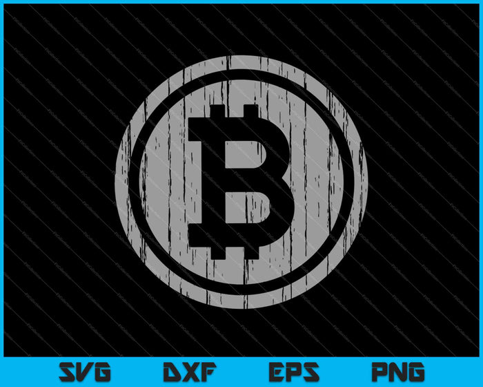 Vintage Bitcoin teken SVG PNG snijden afdrukbare bestanden