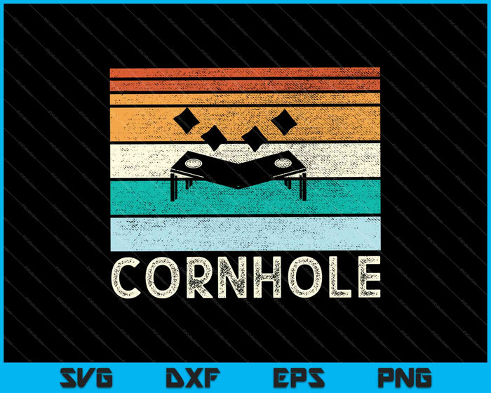 Vintage Cornhole Retro Bean Bag SVG PNG Cortar archivos imprimibles