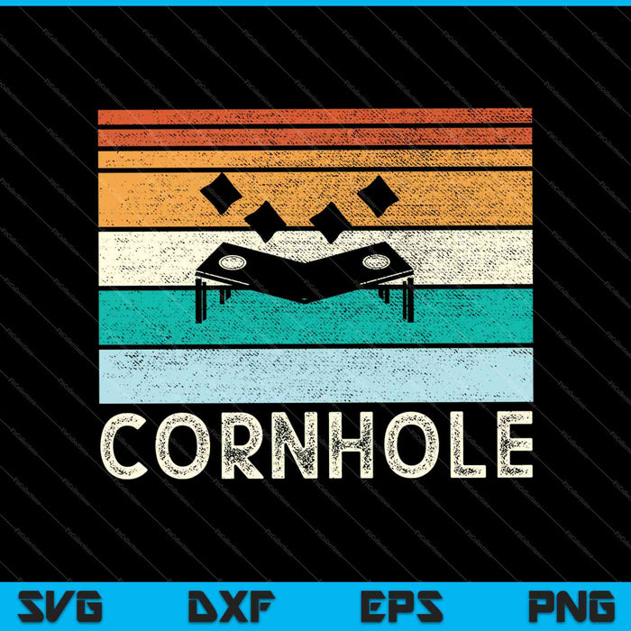 Vintage Cornhole Retro Bean Bag SVG PNG Cortar archivos imprimibles