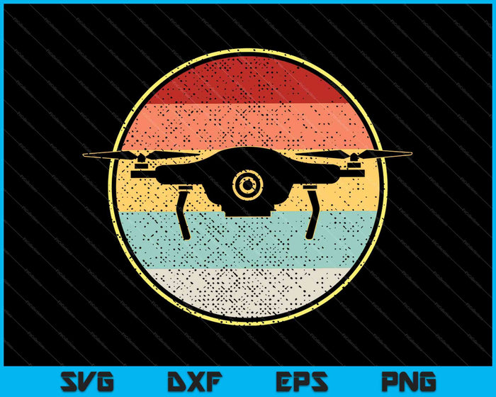 Vintage Drone Retro SVG PNG Cortando archivos imprimibles