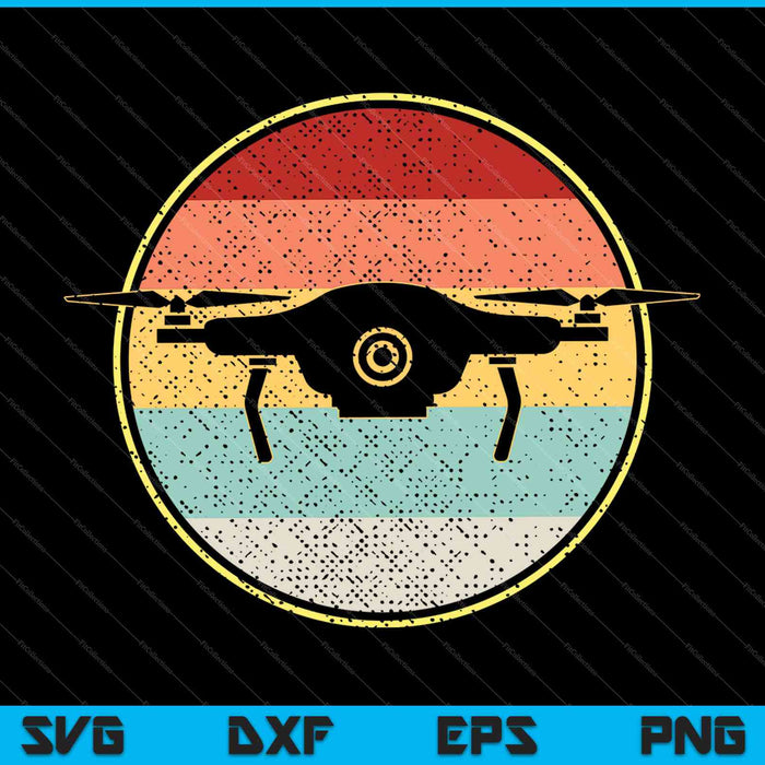 Vintage Drone Retro SVG PNG snijden afdrukbare bestanden