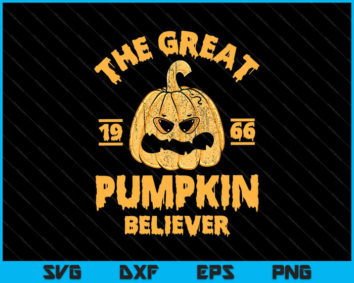 Vintage Great Pumpkin Believer Since 1966 Halloween SVG PNG Cutting Printable Files