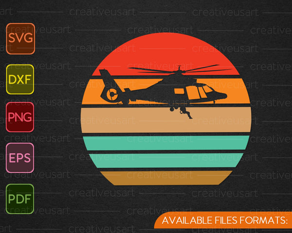 Vintage Helicopter Pilot SVG PNG Cutting Printable Files