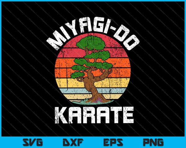 Vintage Miyagi-Do Karate Bonsai Boom SVG PNG Snijden afdrukbare bestanden