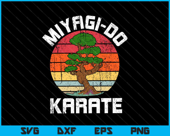 Vintage Miyagi-Do Karate Bonsai Tree SVG PNG Cutting Printable Files