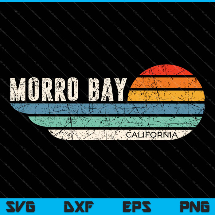 Vintage Morro Bay California SVG PNG cortando archivos imprimibles