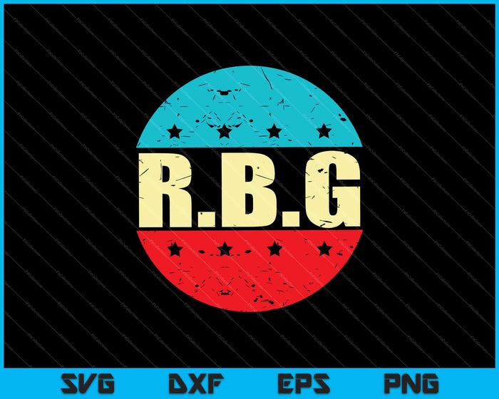 Vintage beruchte RBG SVG PNG snijden afdrukbare bestanden 