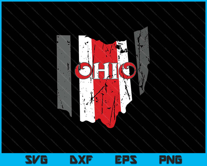 Vintage OHIO Camisa Ohio Mapa SVG PNG Cortar archivos imprimibles