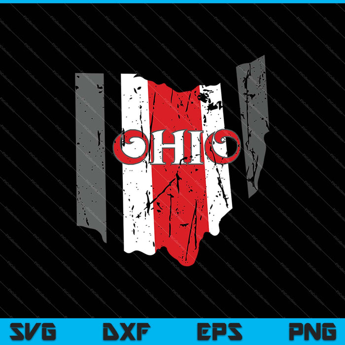 Vintage OHIO Shirt Ohio kaart SVG PNG snijden afdrukbare bestanden
