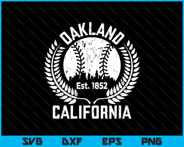 Vintage Oakland Californië Skyline SVG PNG snijden afdrukbare bestanden