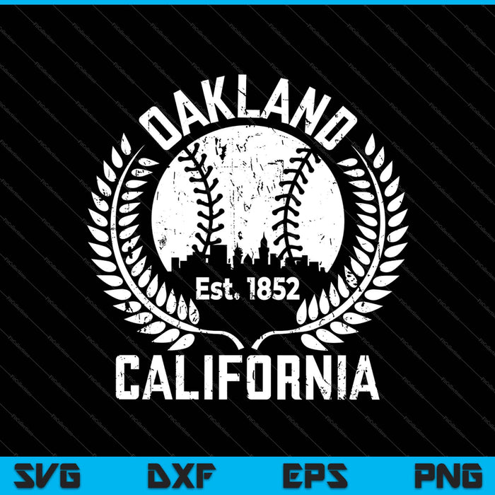 Vintage Oakland Californië Skyline SVG PNG snijden afdrukbare bestanden