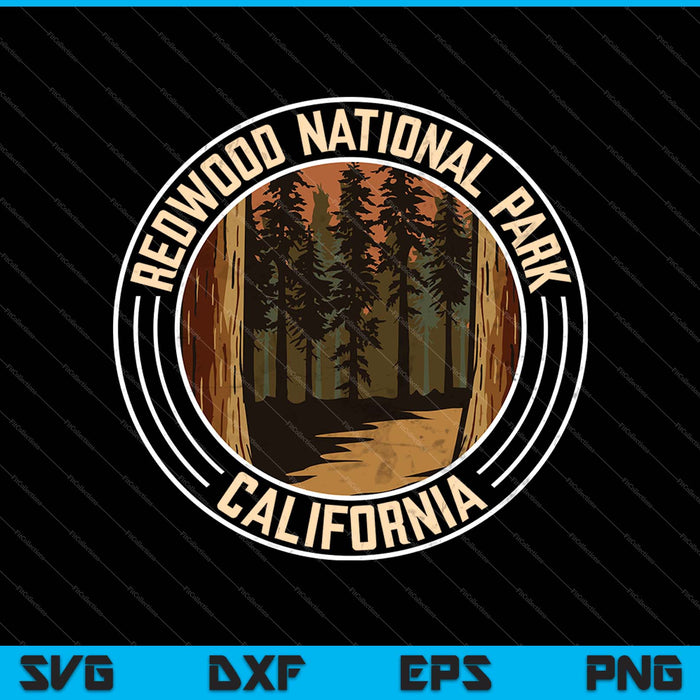 Vintage Redwood National Park California SVG PNG Cutting Printable Files