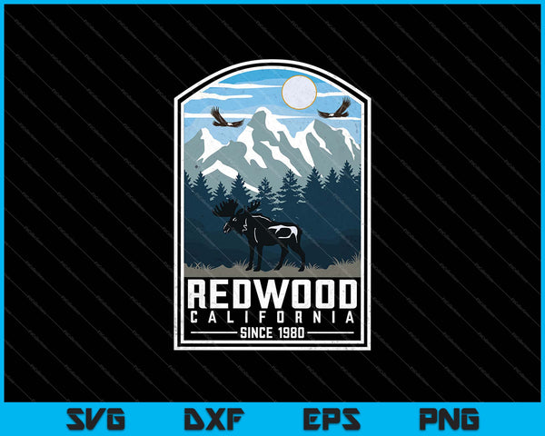Vintage Redwood National Park California SVG PNG Cutting Printable Files