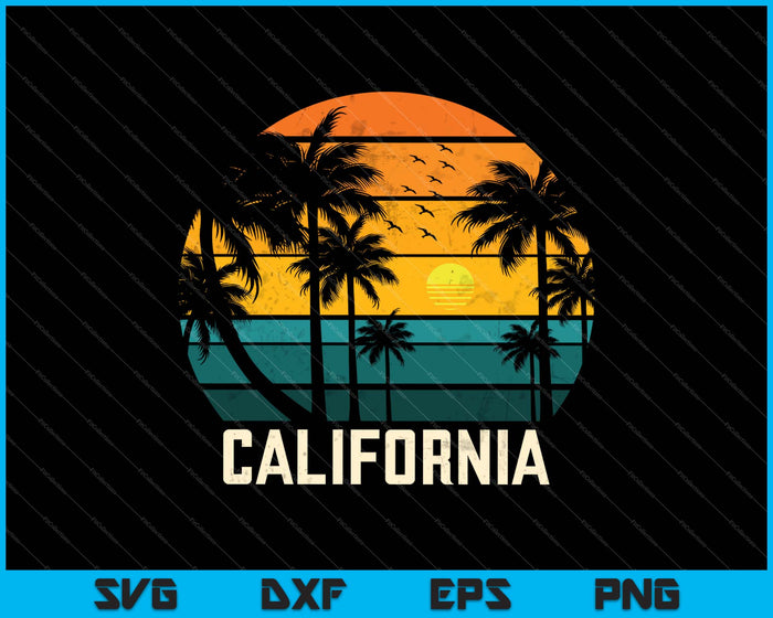 Vintage Retro California SVG PNG Cutting Printable Files