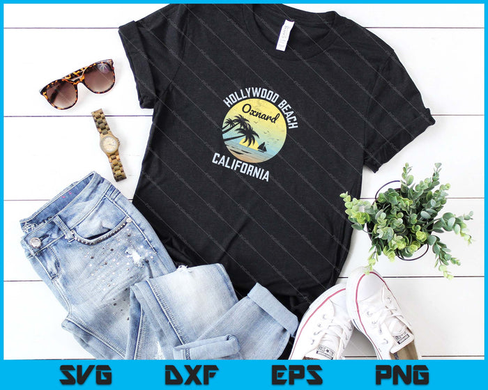 Vintage Retro Hollywood Beach Oxnard California SVG PNG Files