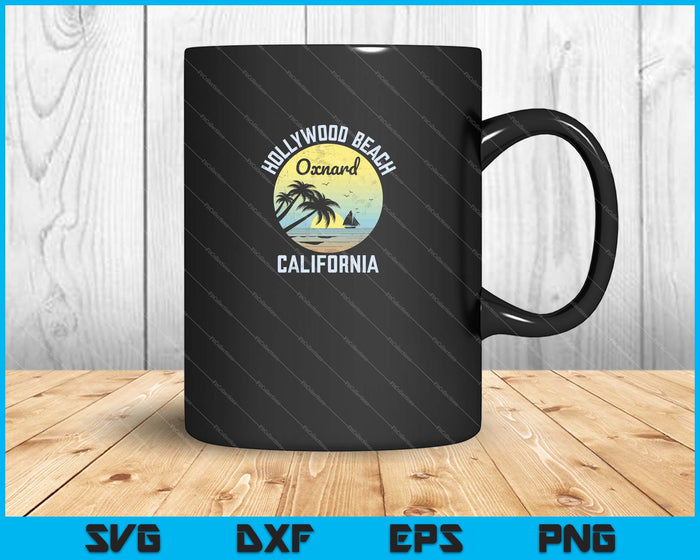 Vintage Retro Hollywood Beach Oxnard California SVG PNG Files