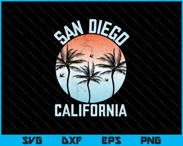 Vintage Retro San Diego Californië SVG PNG snijden afdrukbare bestanden
