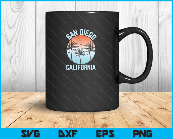 Vintage Retro San Diego Californië SVG PNG snijden afdrukbare bestanden