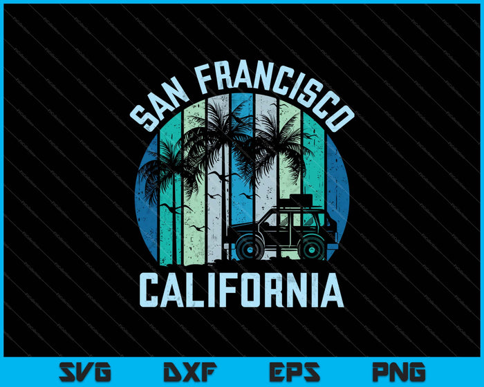 Vintage San Francisco Californië SVG PNG snijden afdrukbare bestanden