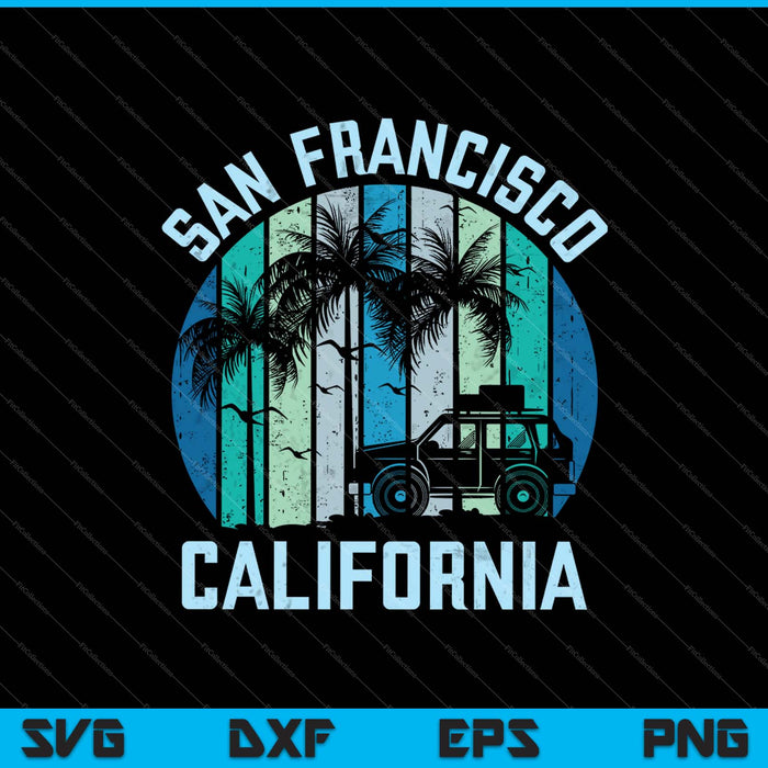 Vintage San Francisco Californië SVG PNG snijden afdrukbare bestanden