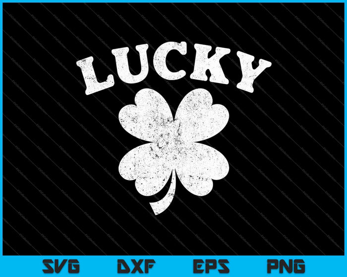 Vintage stijl Lucky Clover St Patrick's Day SVG PNG snijden afdrukbare bestanden