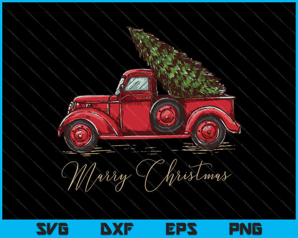 Vintage Wagon Navidad SVG PNG Cortar archivos imprimibles