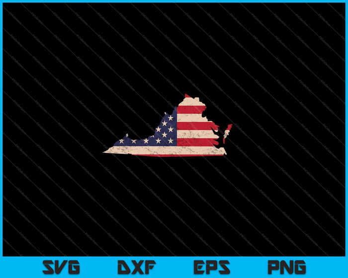 Virginia Bandera Americana Vintage SVG PNG Cortando Archivos Imprimibles