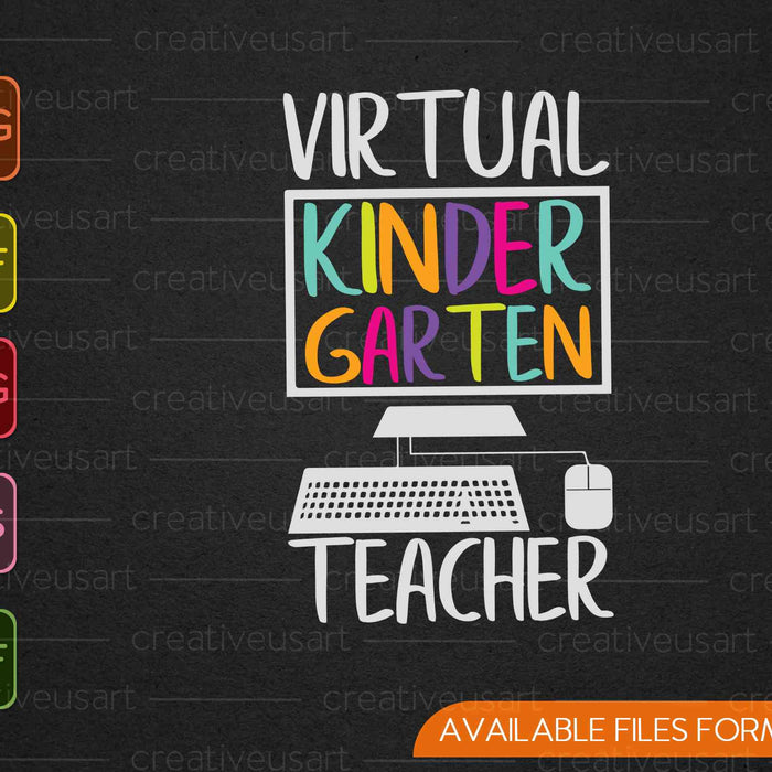 Maestro de jardín de infantes virtual Aprendizaje a distancia Regreso a la escuela SVG PNG Archivos imprimibles