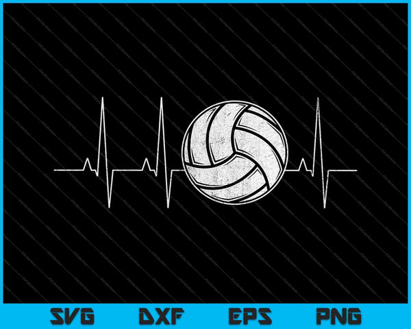 Voleibol Heartbeat SVG PNG Cortar archivos imprimibles