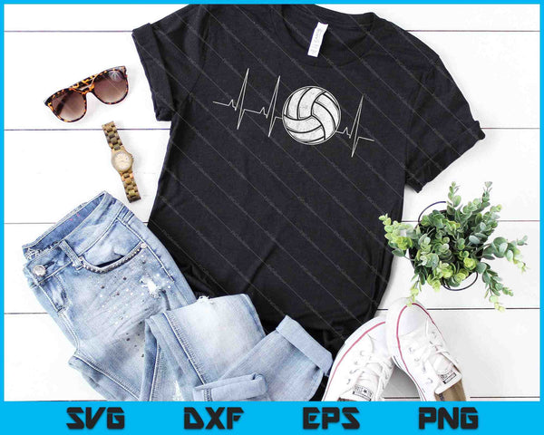 Volleyball Heartbeat SVG PNG Cutting Printable Files - on a t-shirt