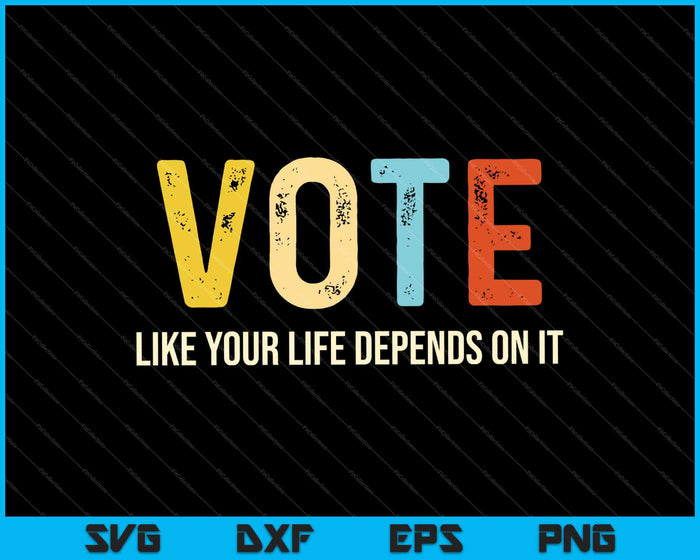 thumbnail image 2 of "Vote Like Your Life Depends On It" Face Mask - Black Reusable Respiratory Protection 2 of 13