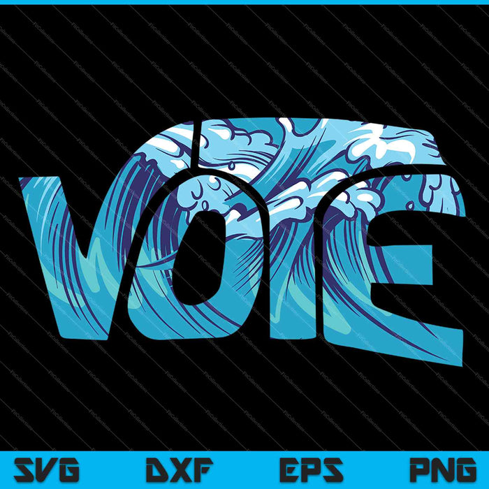Stem Blue Wave Democratische president 2024 Weersta Trump SVG PNG snijden afdrukbare bestanden