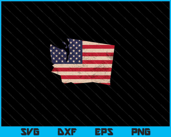 Washington Bandera Americana Vintage SVG PNG Cortando Archivos Imprimibles