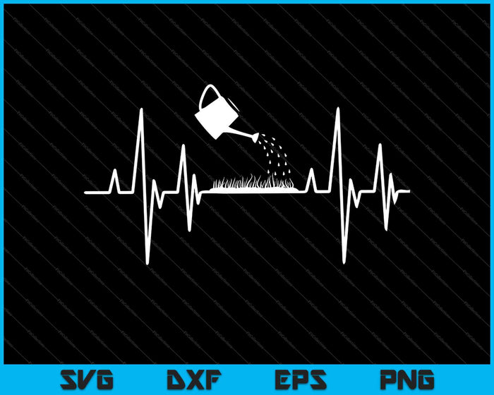 Watering Can Heartbeat Gardening Gardener SVG PNG Cutting Printable Files