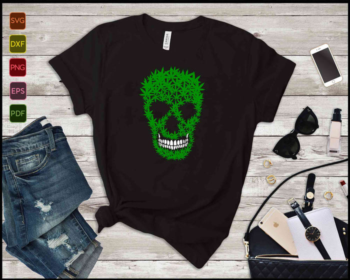 Weed Skull Skeleton Marijuana Costume Funny Halloween SVG PNG Printable Files