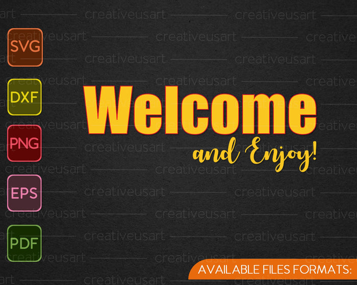 Welcome Enjoy Food Service SVG PNG Cutting Printable Files