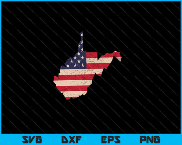 West Virginia American Flag Vintage SVG PNG Cutting Printable Files