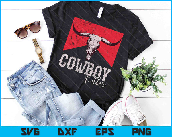 Western Cowgirl vintage Punchy Cowboy Killers Bull Horn SVG PNG Cortando archivos imprimibles