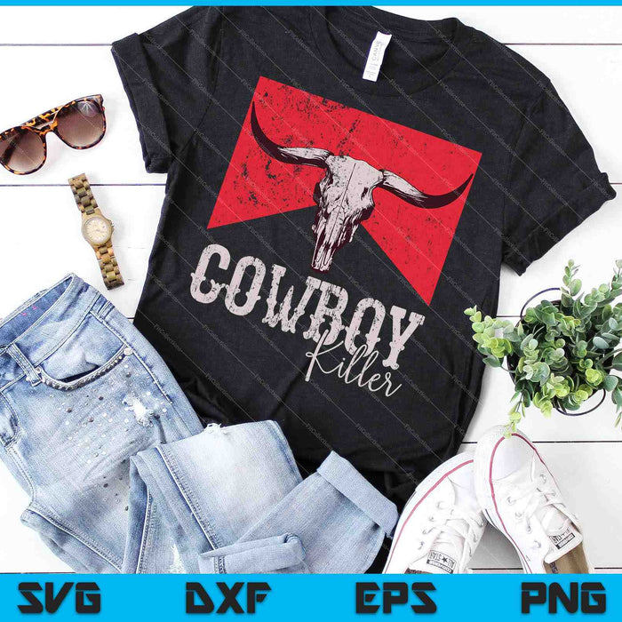 Western Cowgirl vintage Punchy Cowboy Killers Bull Horn SVG PNG Cortando archivos imprimibles