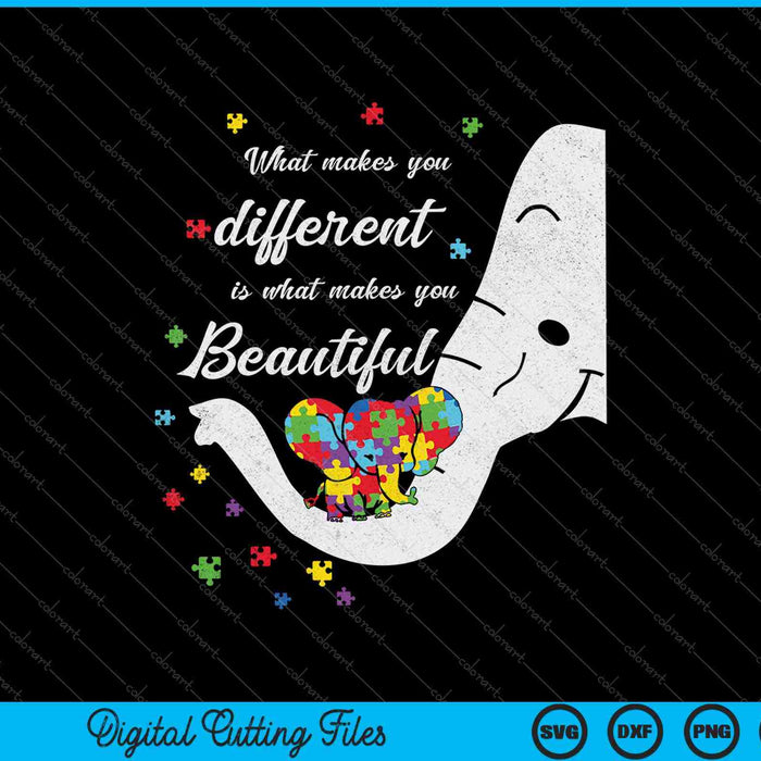 What Makes You Different Elephant Mom Autism SVG PNG Cutting Printable Files