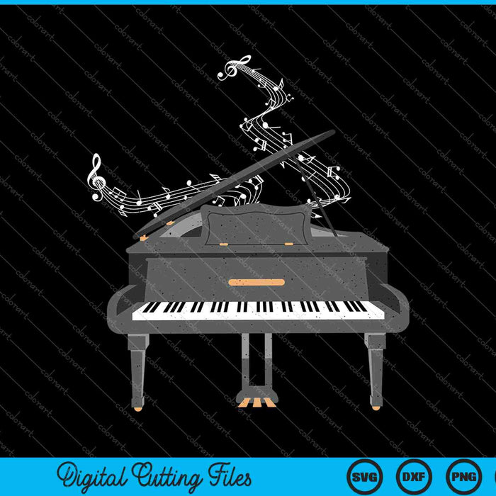 Wings Music Notes Pianist Musical Instrument Piano SVG PNG Cutting Printable Files