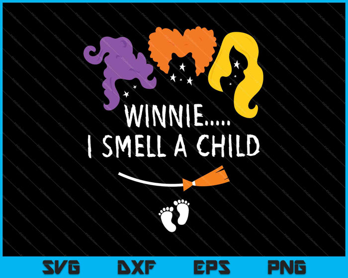 Winnie Huelo a un niño Anuncio de embarazo de Halloween Premium SVG PNG Cortar archivos imprimibles
