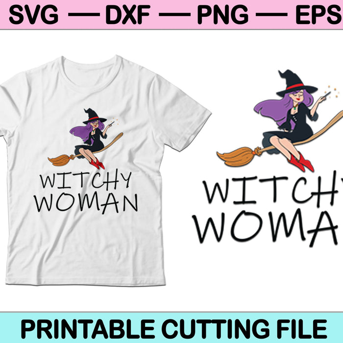 Witchy Woman Halloween SVG PNG Cutting Printable Files