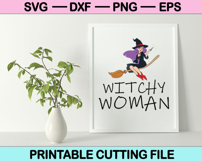 Witchy Woman Halloween SVG PNG Cutting Printable Files