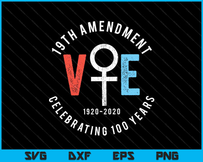 19e amendement Centennial Logo stemmen Vrouwenkiesrecht Ontwerp SVG PNG-bestanden